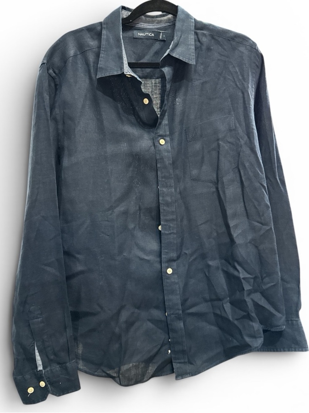 Nautica Men's Dark Blue Button-Up Shirt #655